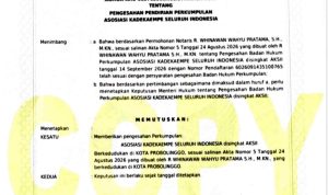 Legalitas badan hukum dari Kementerian Hukum Republik Indonesia